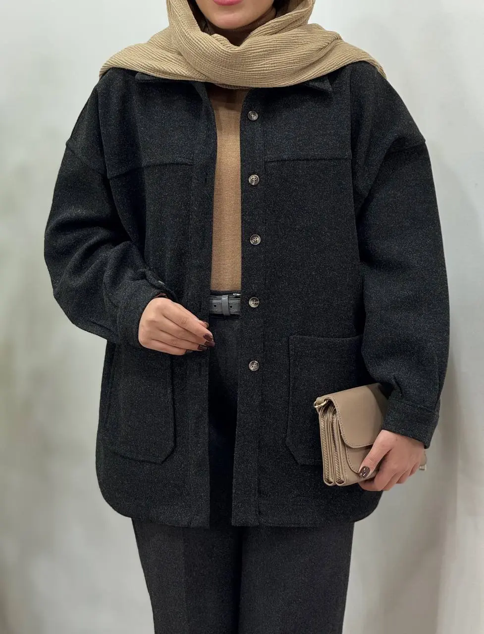 پالتو فوتر جلو دکمه آیسو ترلان